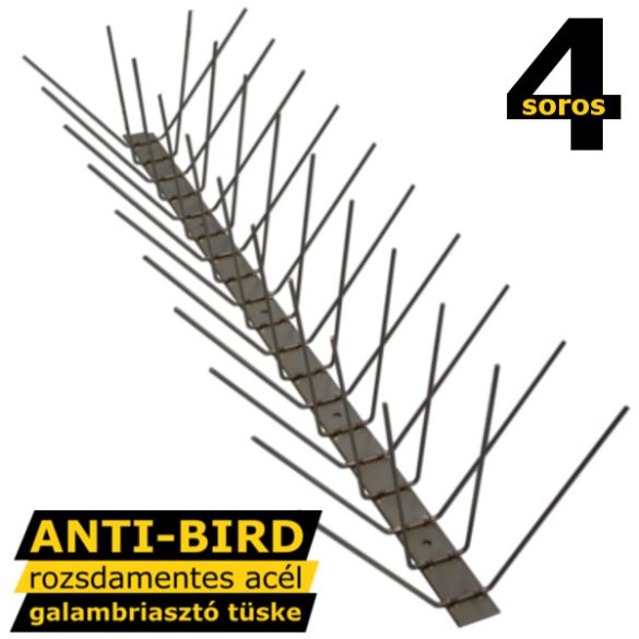 Anti-Bird 4 soros rozsdamentes acél galambriasztó tüske 50cm